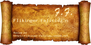 Flikinger Felicián névjegykártya